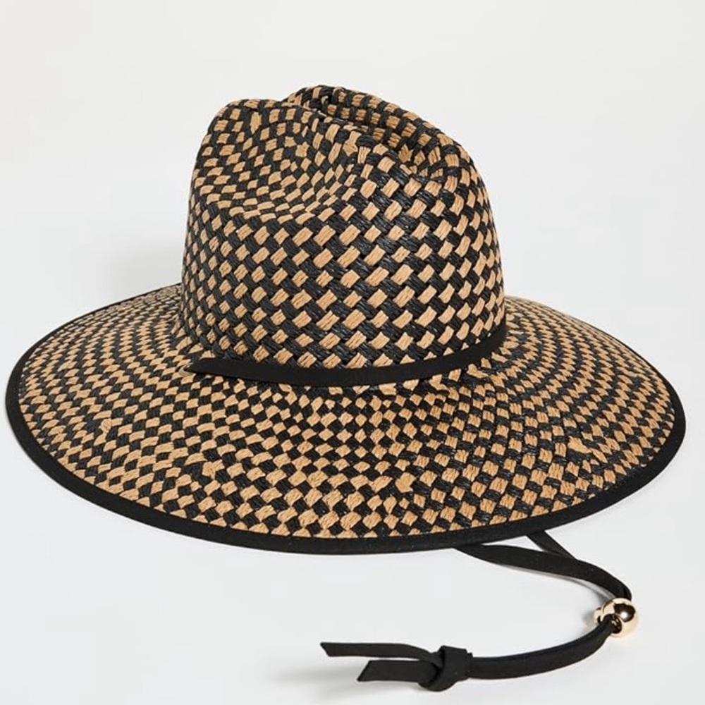 Lele Sadoughi Straw Checkered Hat